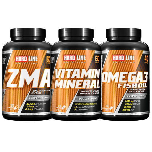 HARDLINE ZMA & OMEGA-3 & VITAMINERAL VITAMIN SETI
