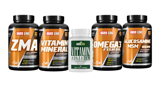 HARDLINE D3K2 & ZMA & GLUCOSAMINE MSM & OMEGA-3 & VITAMINERAL VITAMIN SETI