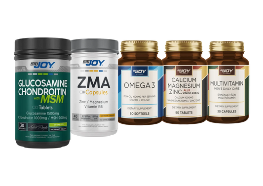 BIGJOY D3K2 & ZMA & GLUCOSAMINE MSM & OMEGA-3 & MULTIBIG VITAMIN SETI