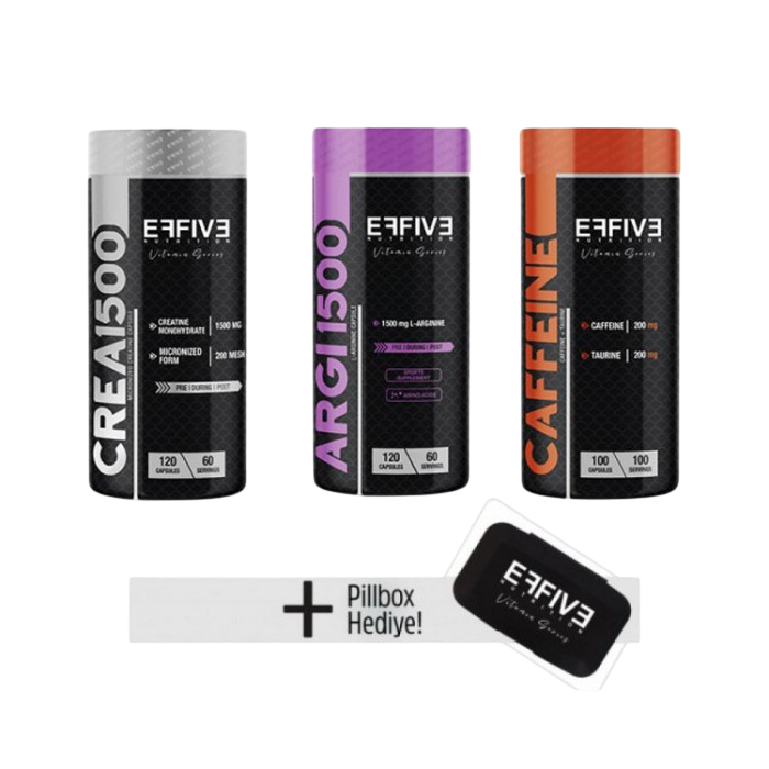 Effive CREA1500 & Caffeine + Taurine & ARGI1500 SET