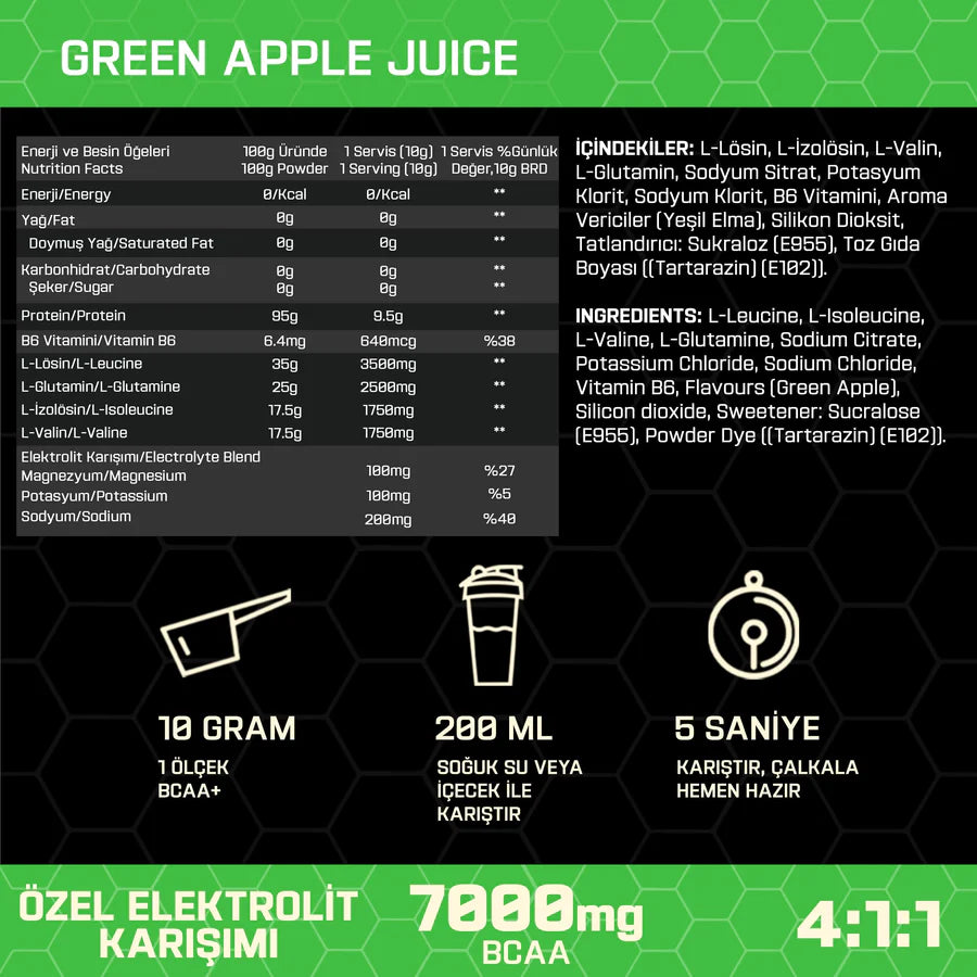 BCAA+ ELECTROLYTES 500 GR 50 SERVIS