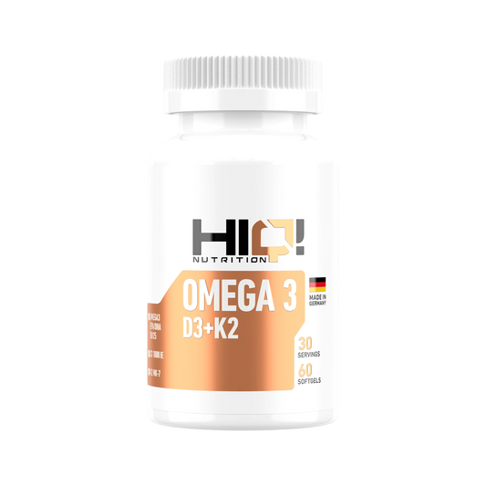 HIQ Nutrition Omega 3 D3+K2 Premium Complex 60 Softgels