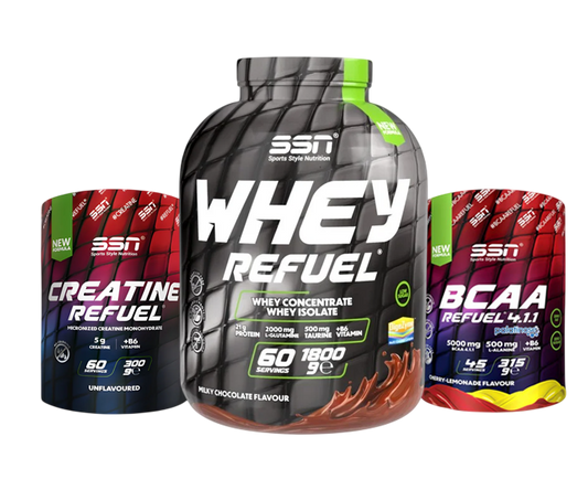 SSN WHEY REFUEL & CREATINE REFUEL & BCAA REFUEL STARTER SET