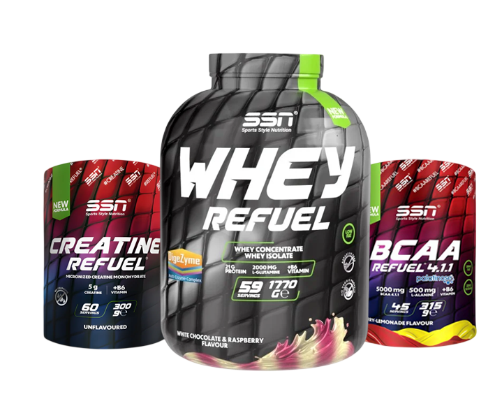 SSN WHEY REFUEL & CREATINE REFUEL & BCAA REFUEL STARTER SET