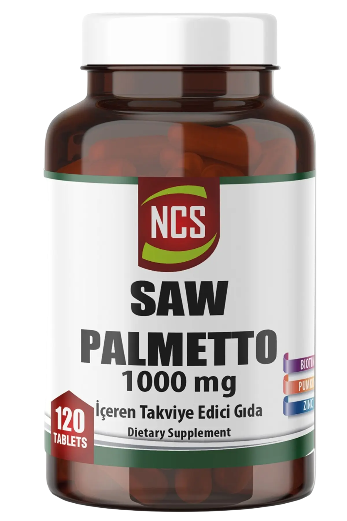 NCS Saw Palmetto 1000 mg Pumpkin Biotin Zinc Complex 120 Tablet