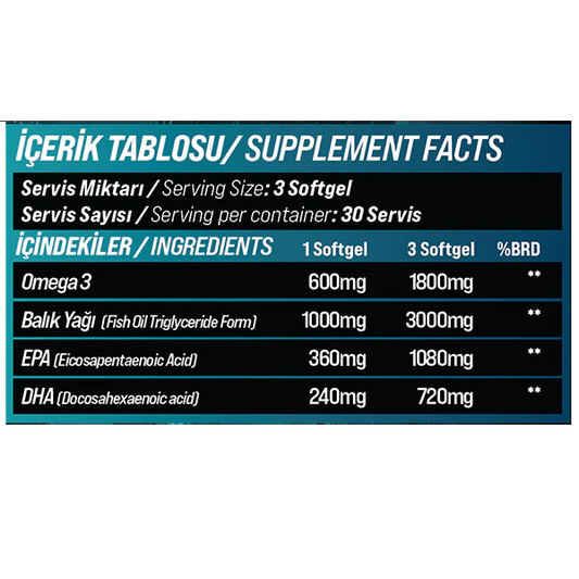 DEEPBITE OMEGA-3 BALIK YAĞI 1000mg 90 Soft Jel